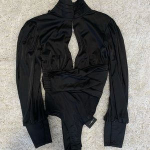 New sexy Black long sleeved Body suit - fashionova small